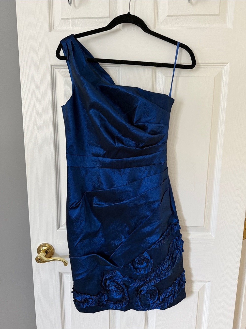 Max & Cleo One-Shoulder Sapphire Blue Cocktail Dress